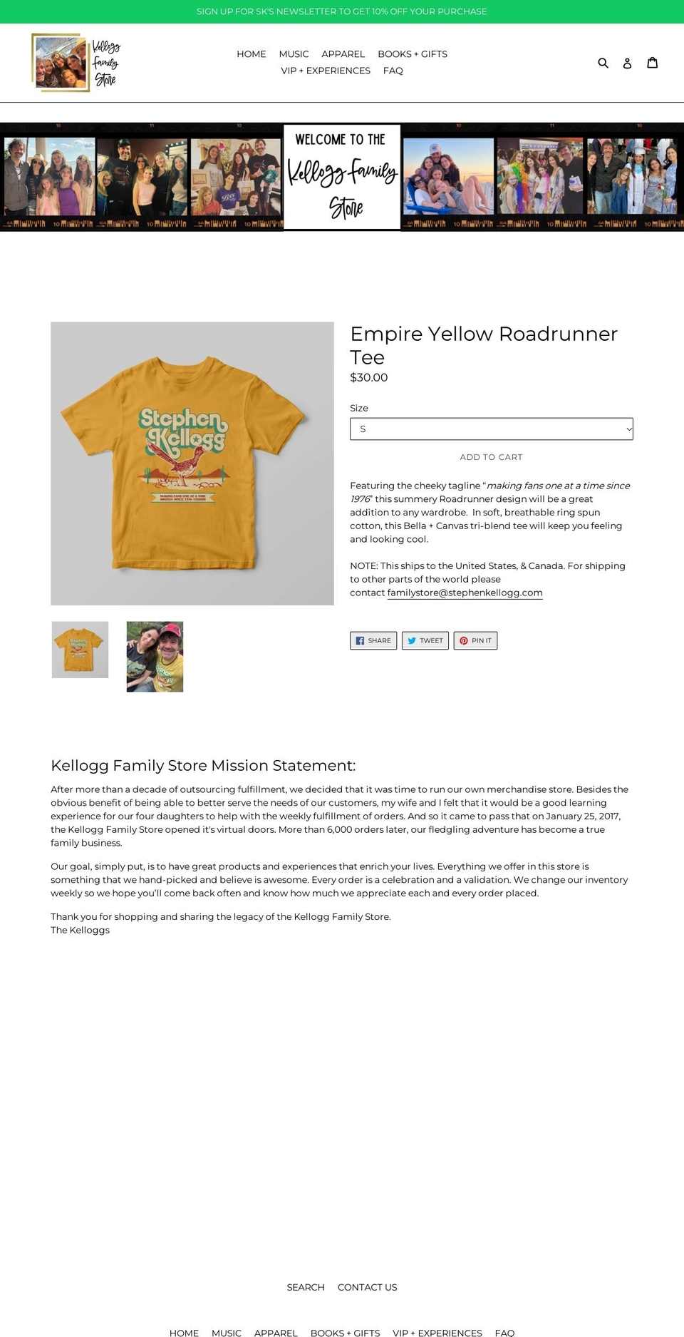 kelloggfamilystore.com shopify website screenshot