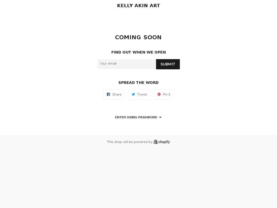 kellyakinart.com — Shopify storefront screenshot