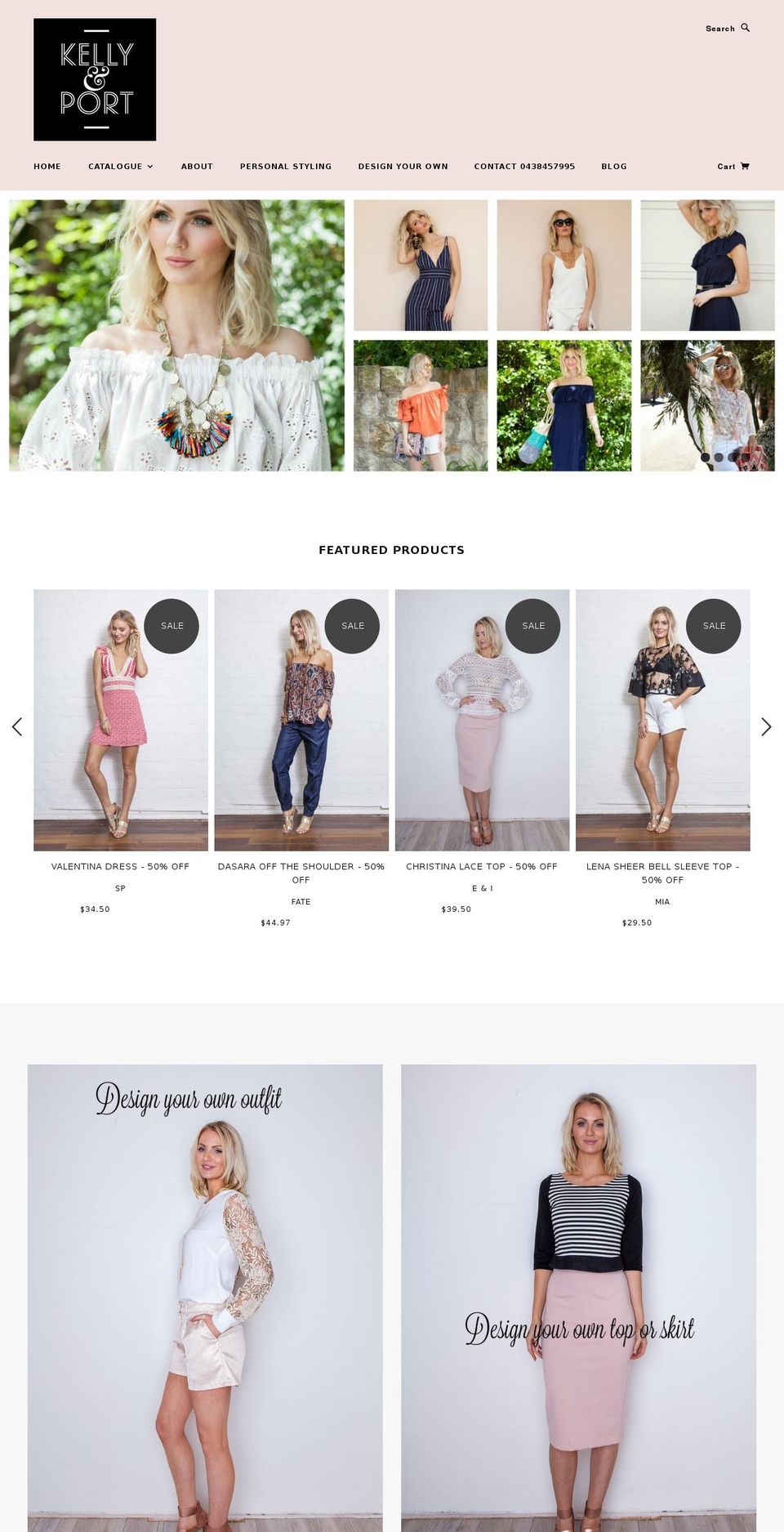 kellyandport.com.au shopify website screenshot