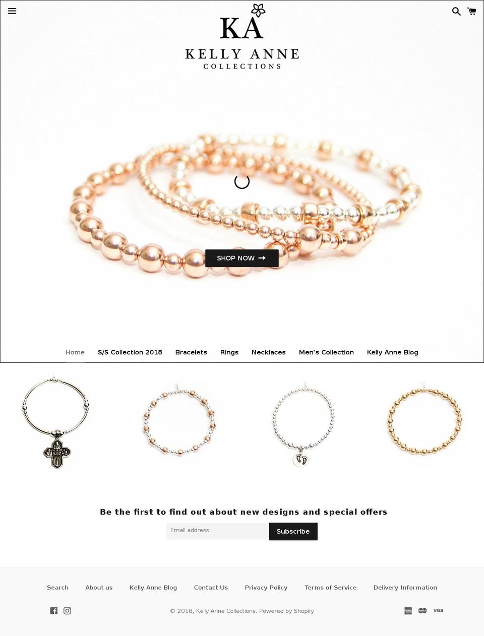kellyannecollections.com — Shopify storefront screenshot