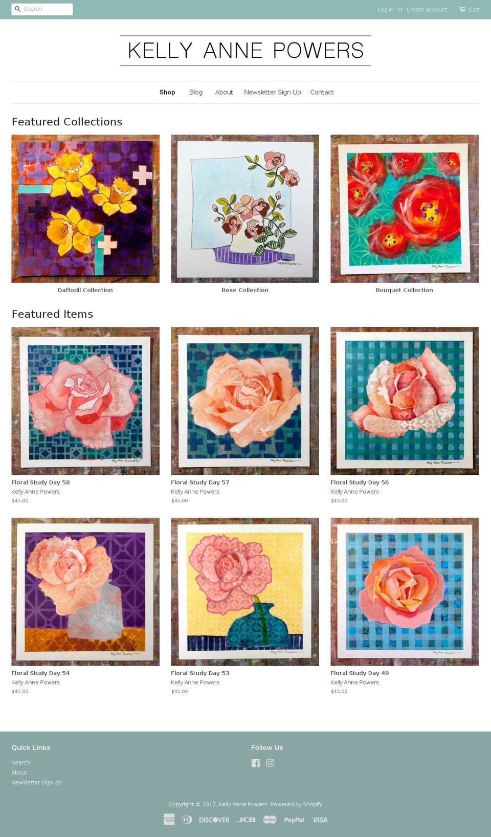 kellyannepowers.com shopify website screenshot