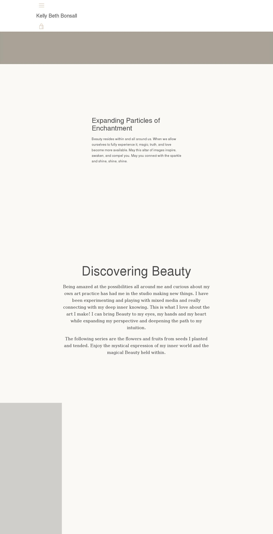 kellybethbonsall.com — Shopify storefront screenshot