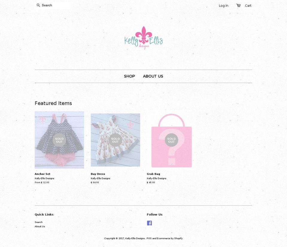 kellyellisdesigns.com shopify website screenshot