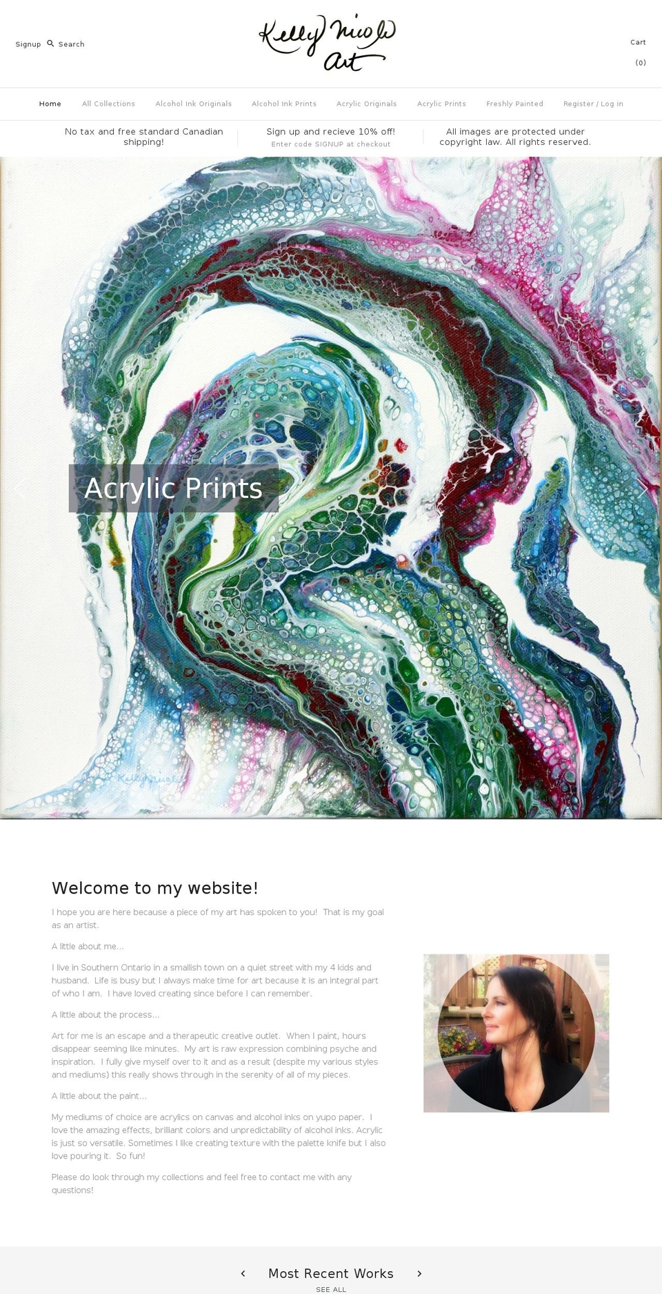 kellynicoleart.com — Shopify storefront screenshot