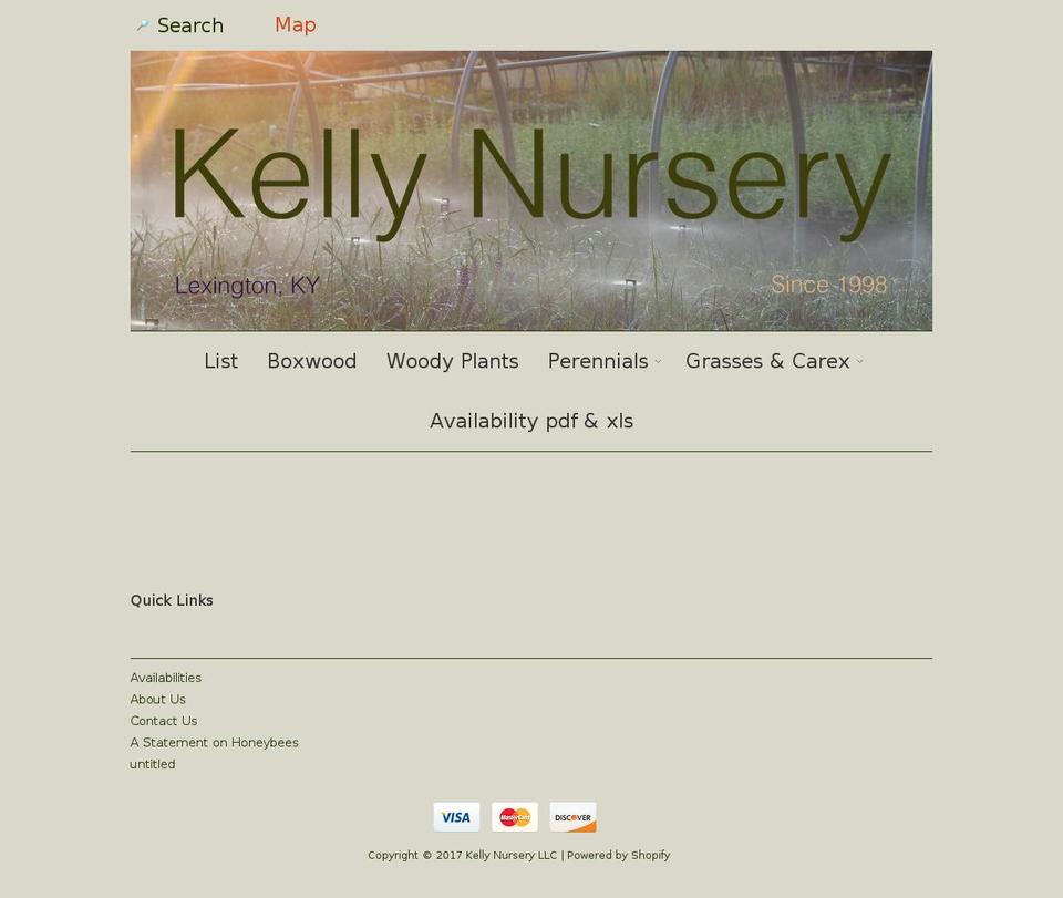 kellynurseryllc.com shopify website screenshot