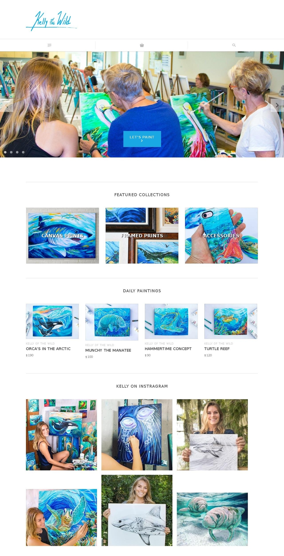 kellyofthewild.com — Shopify storefront screenshot