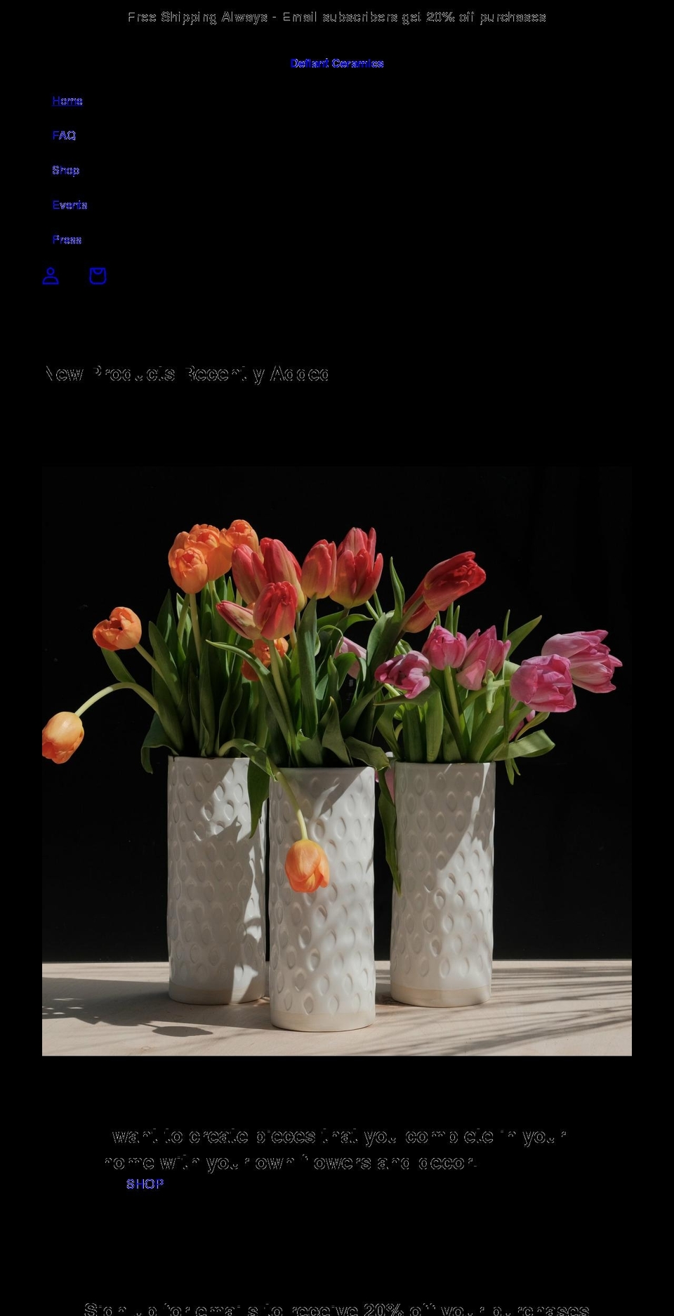 kellypaulceramics.com shopify website screenshot
