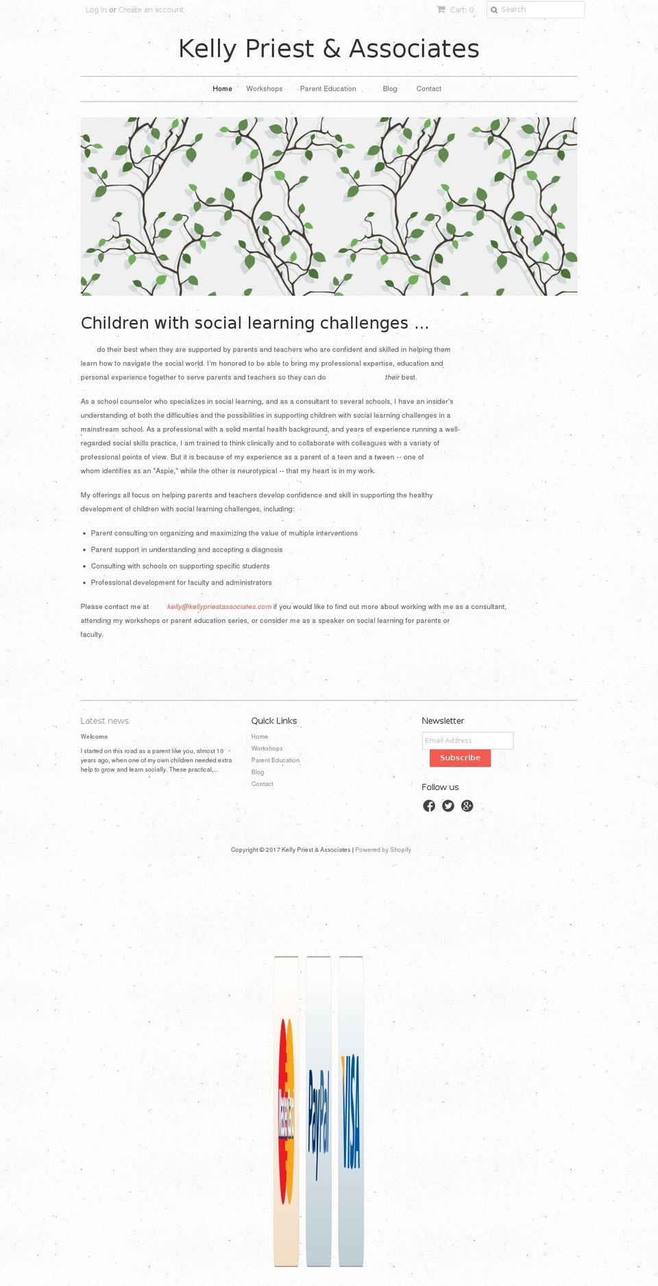 kellypriestassociates.com shopify website screenshot