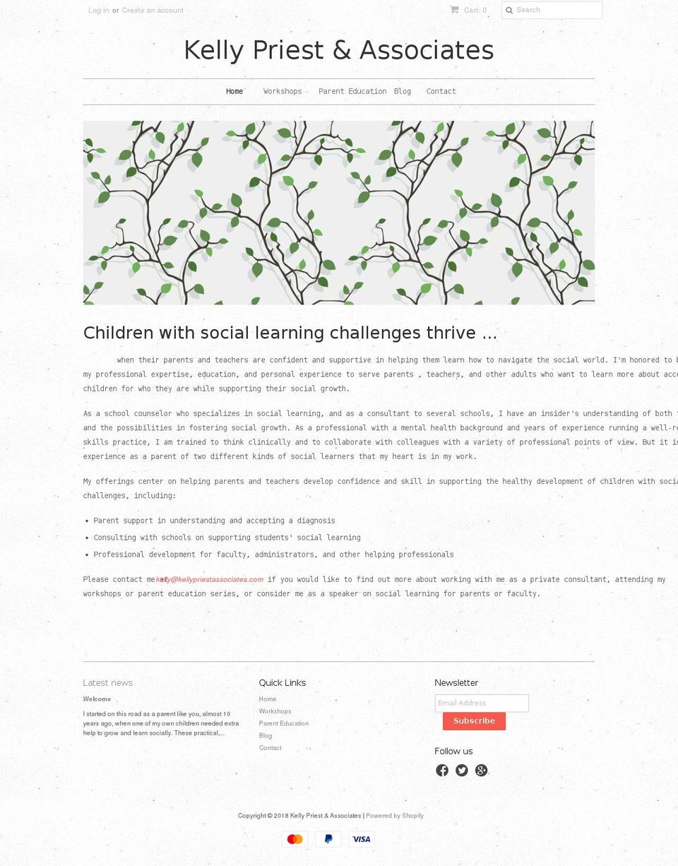 kellypriestassociates.net shopify website screenshot
