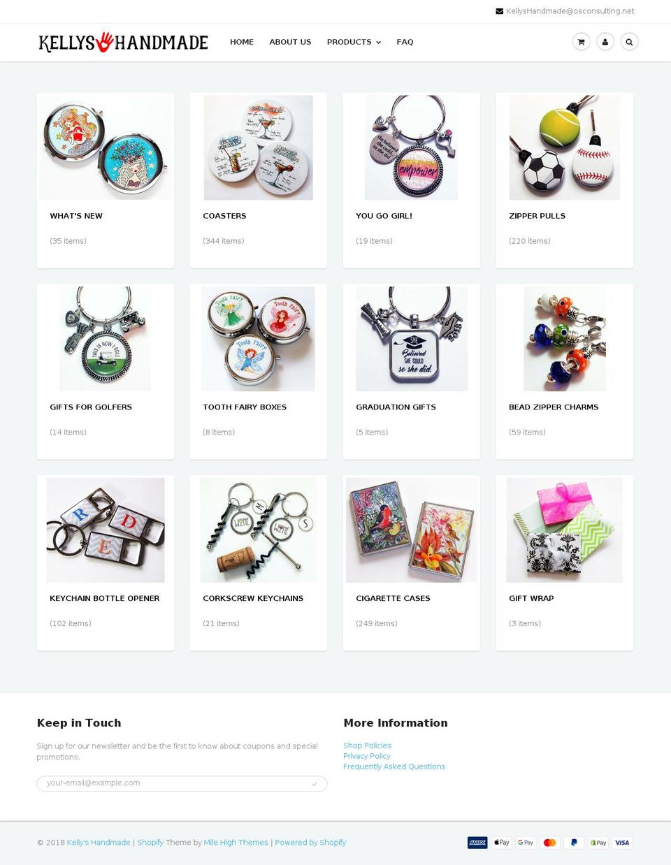 kellyshandmade.com shopify website screenshot