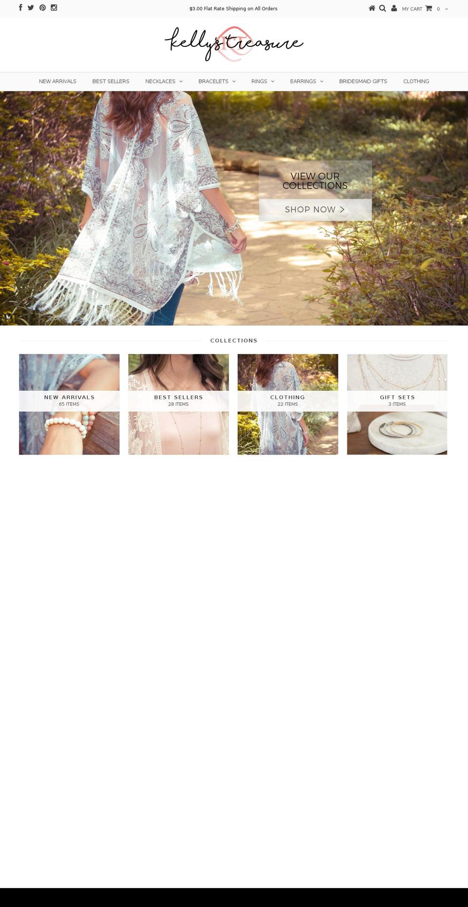 kellystreasure.com shopify website screenshot