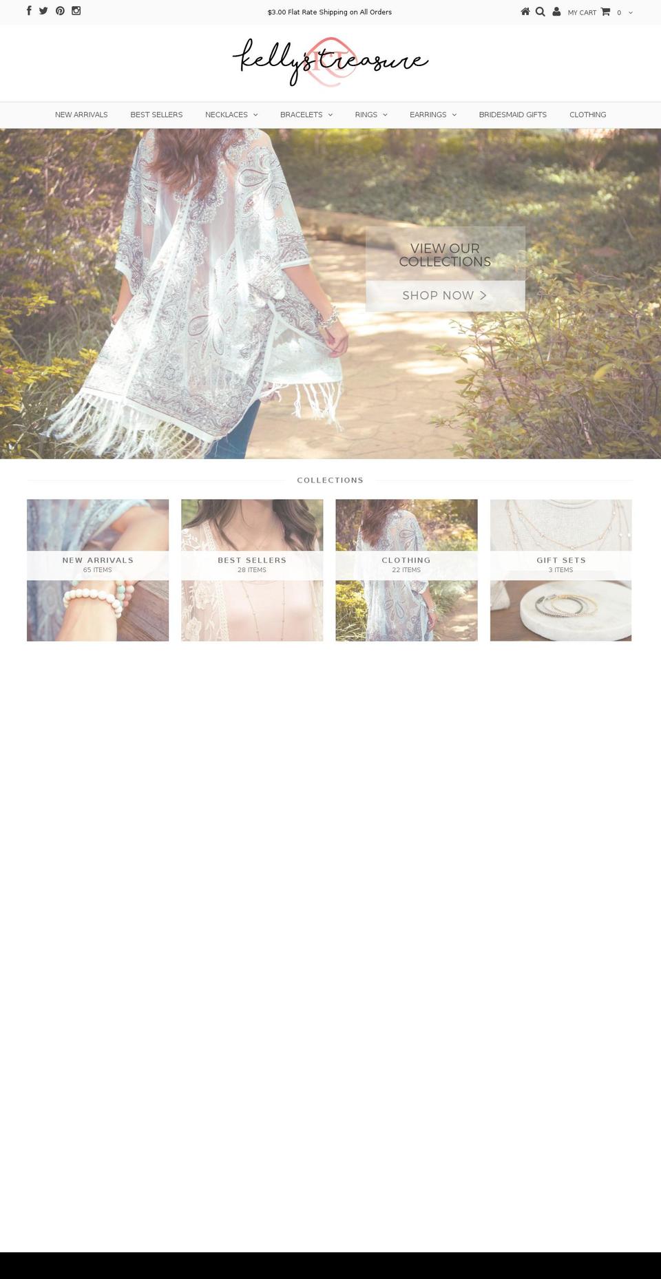 kellystreasures.com shopify website screenshot