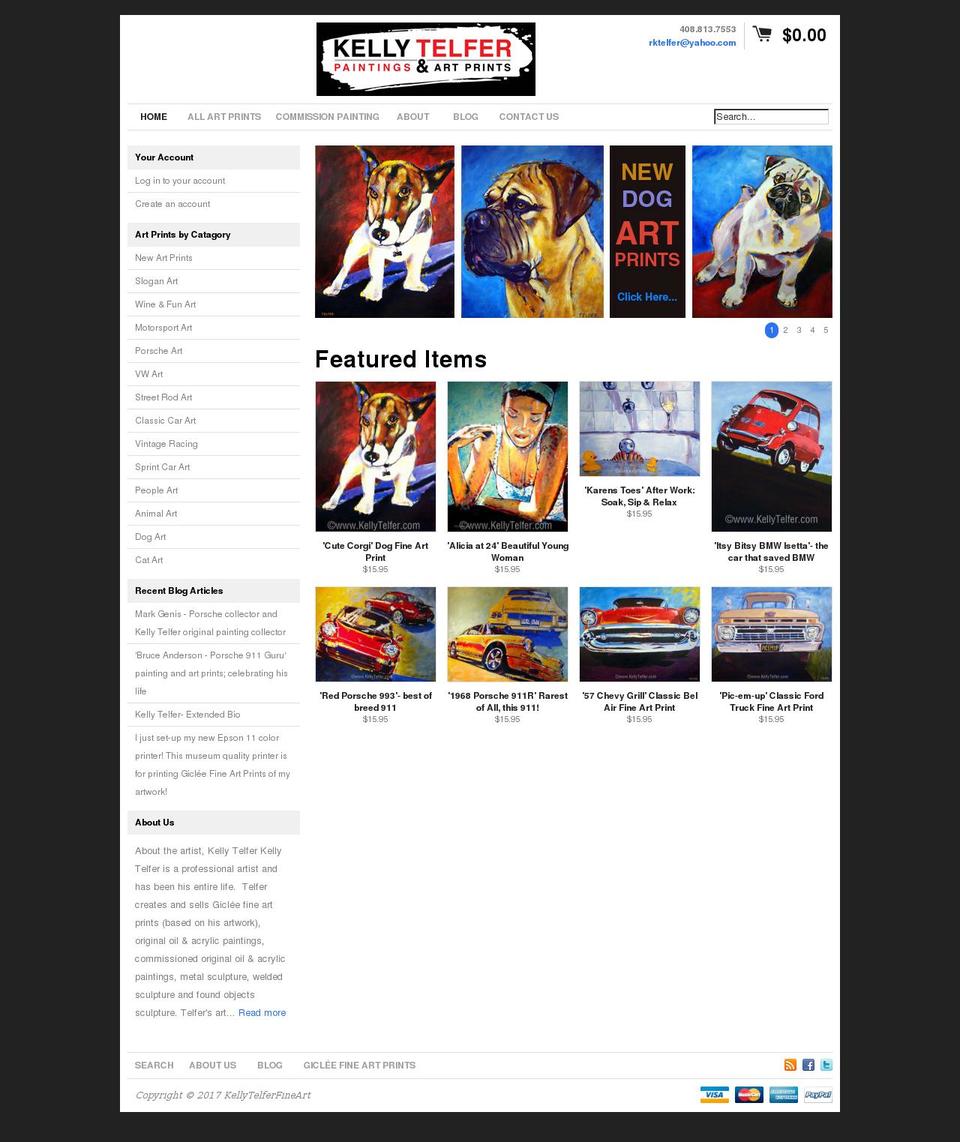 kellytelfer.com shopify website screenshot