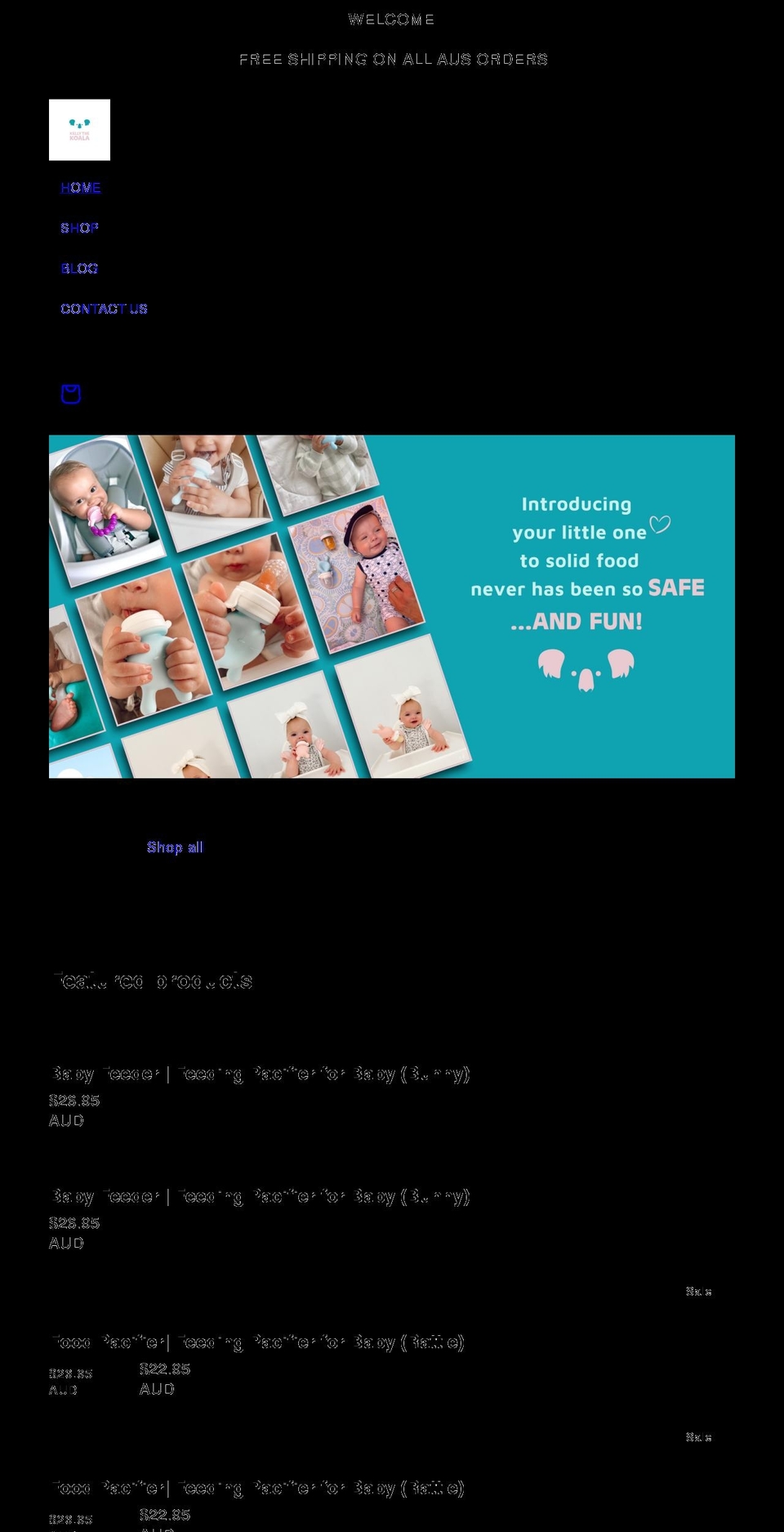 kellythekoala.com shopify website screenshot