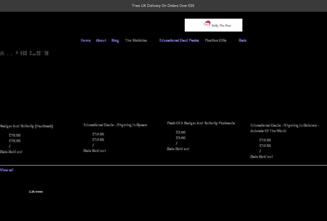 kellythepoet.com shopify website screenshot
