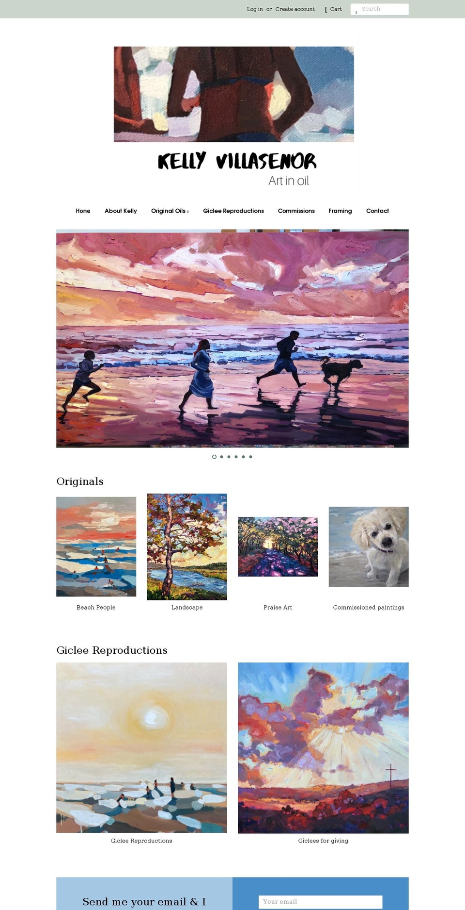 kellyvillasenor.com shopify website screenshot