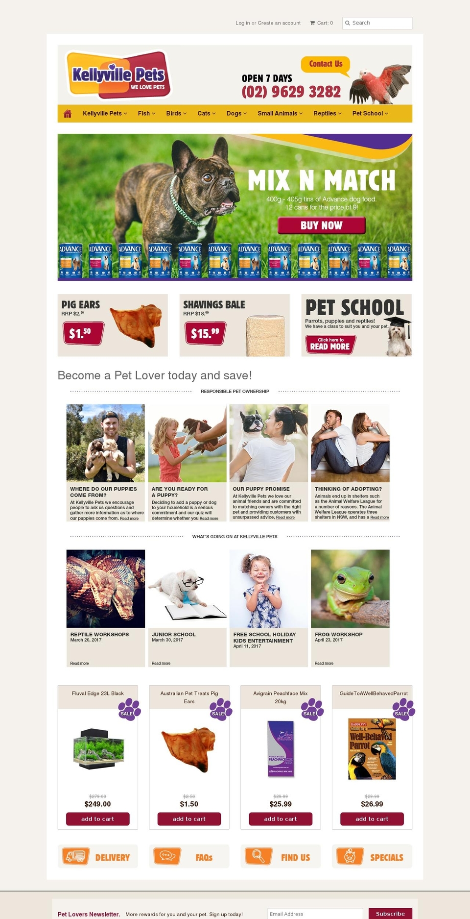 kellyvillepets.com.au shopify website screenshot