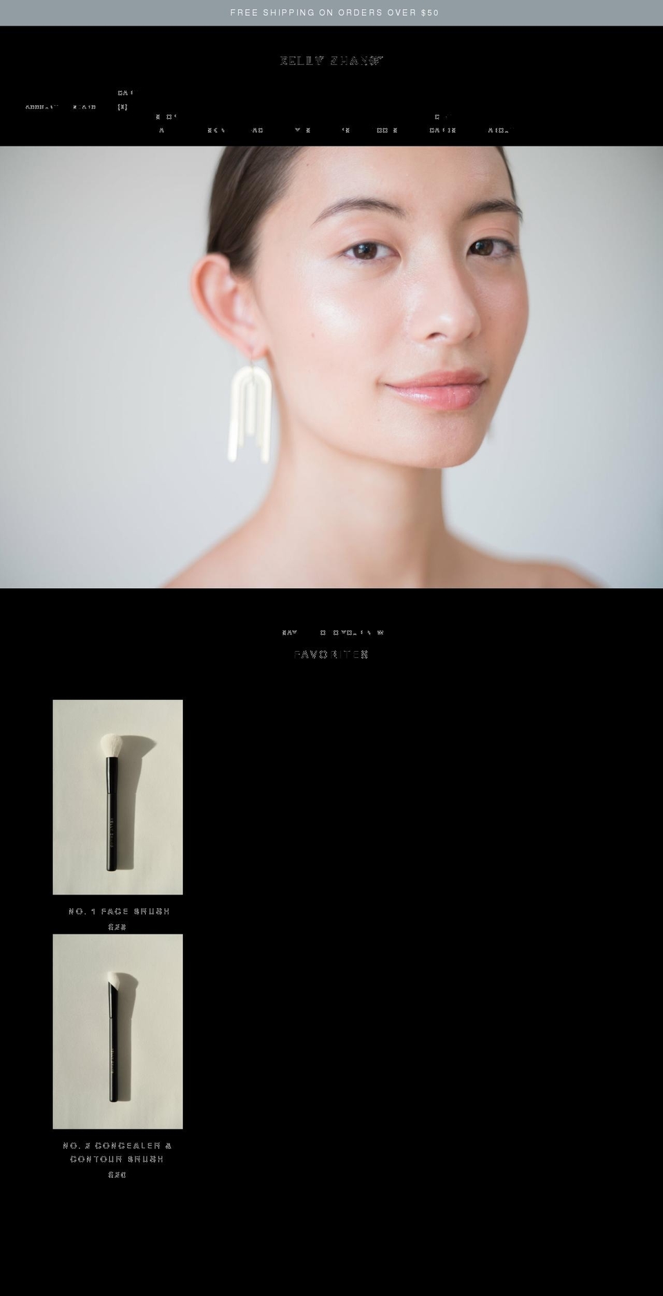 kellyzhangmakeup.com shopify website screenshot