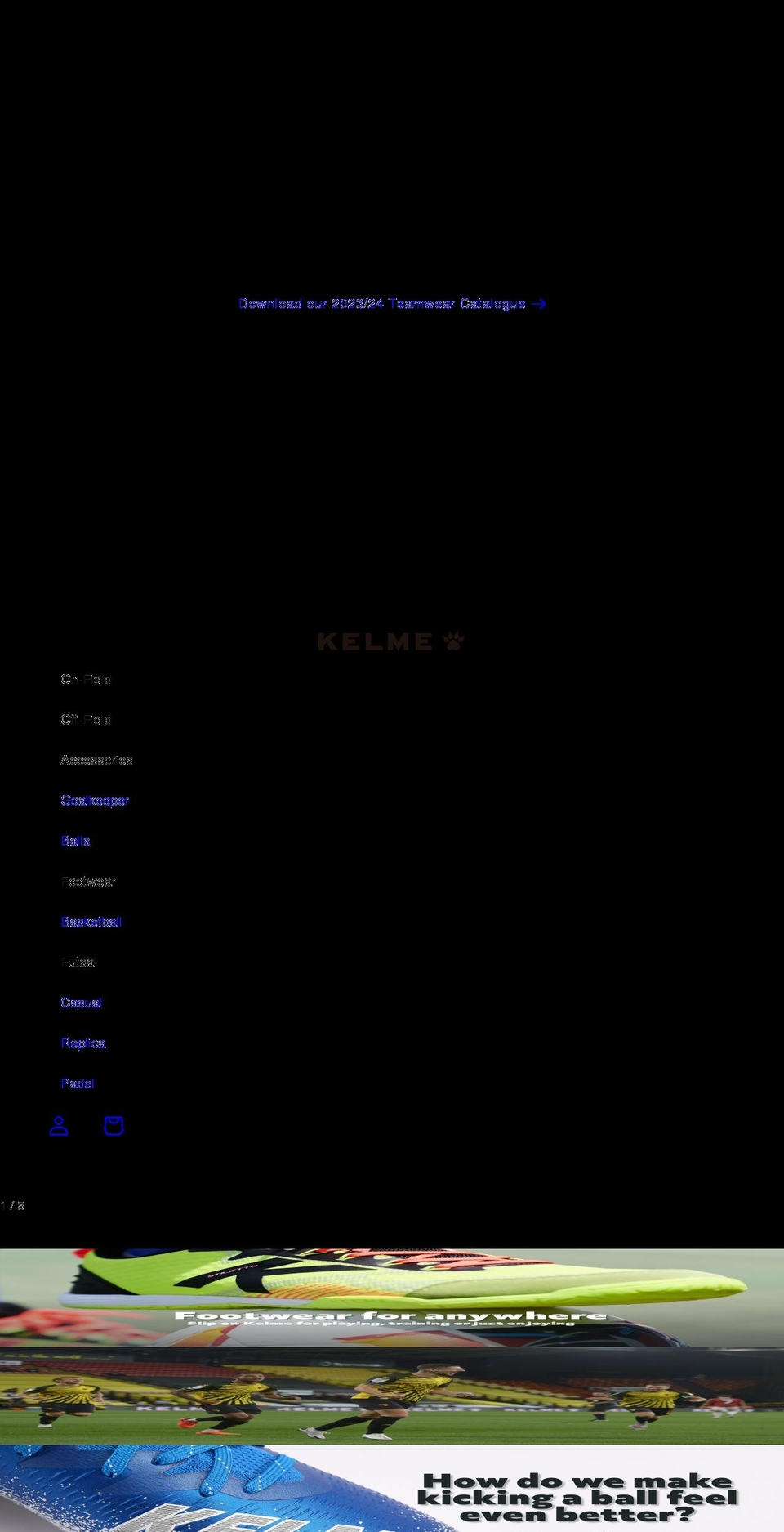 kelmeteamwear.co.uk shopify website screenshot