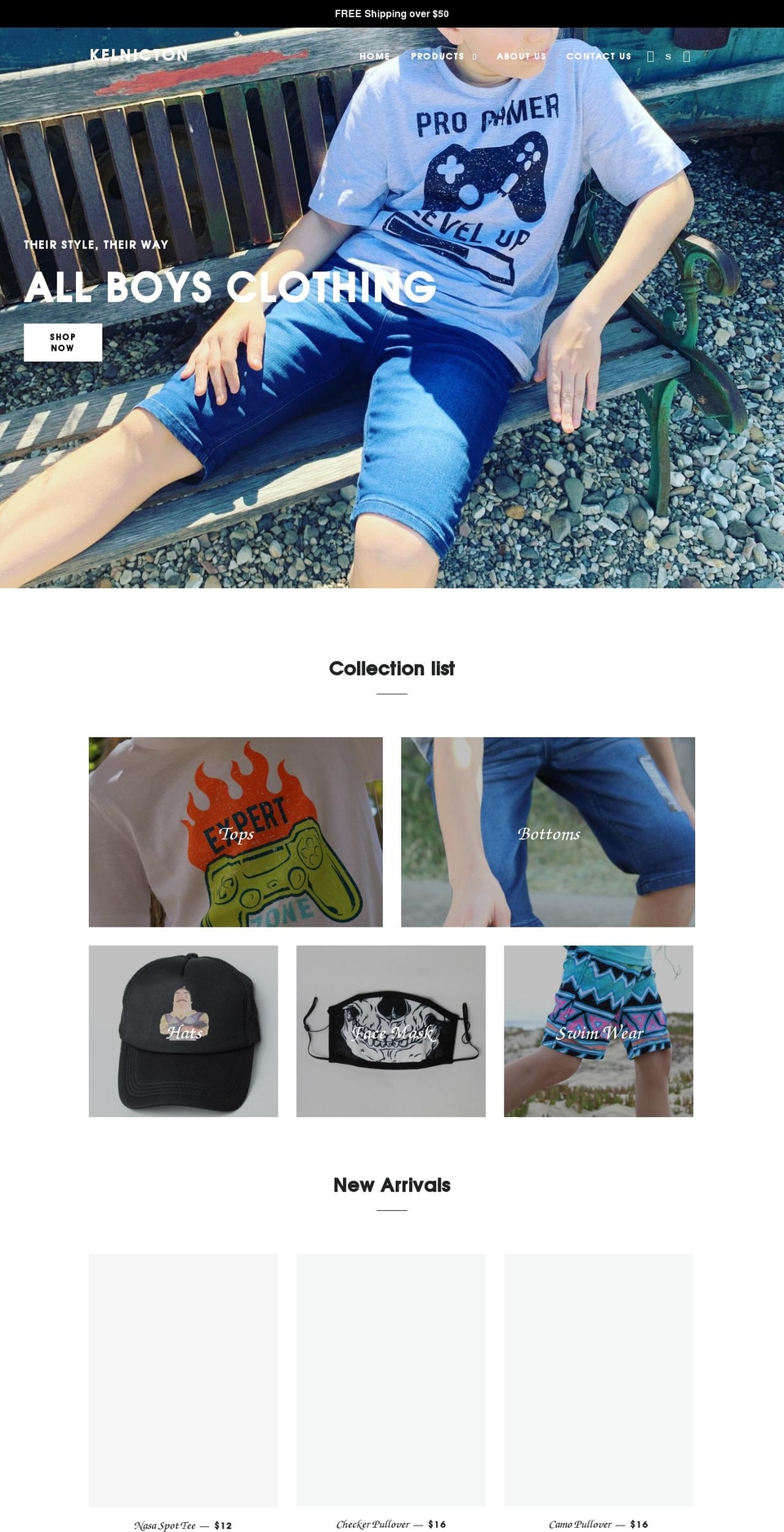 kelnicton.com shopify website screenshot
