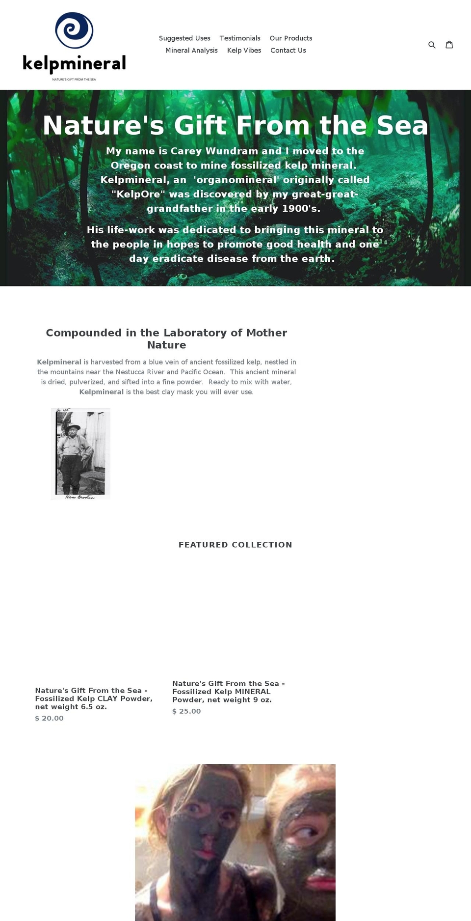 kelpmineral.com — Shopify storefront screenshot