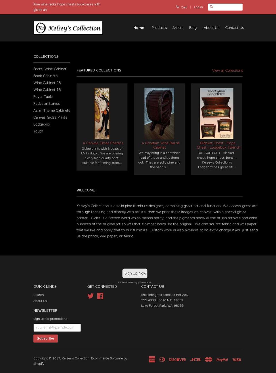 kelseycollection.com shopify website screenshot