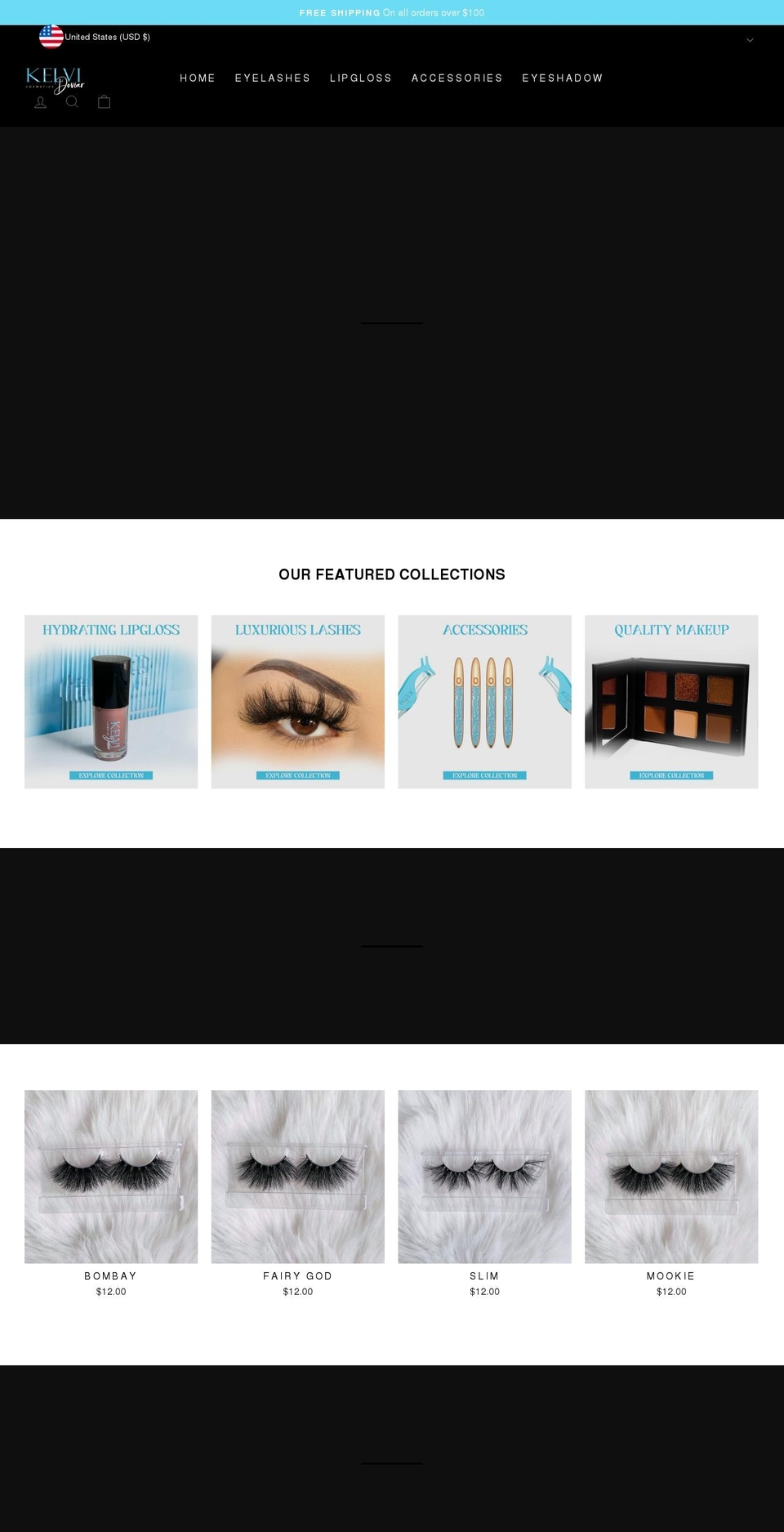 kelvidoviarcosmetics.com shopify website screenshot