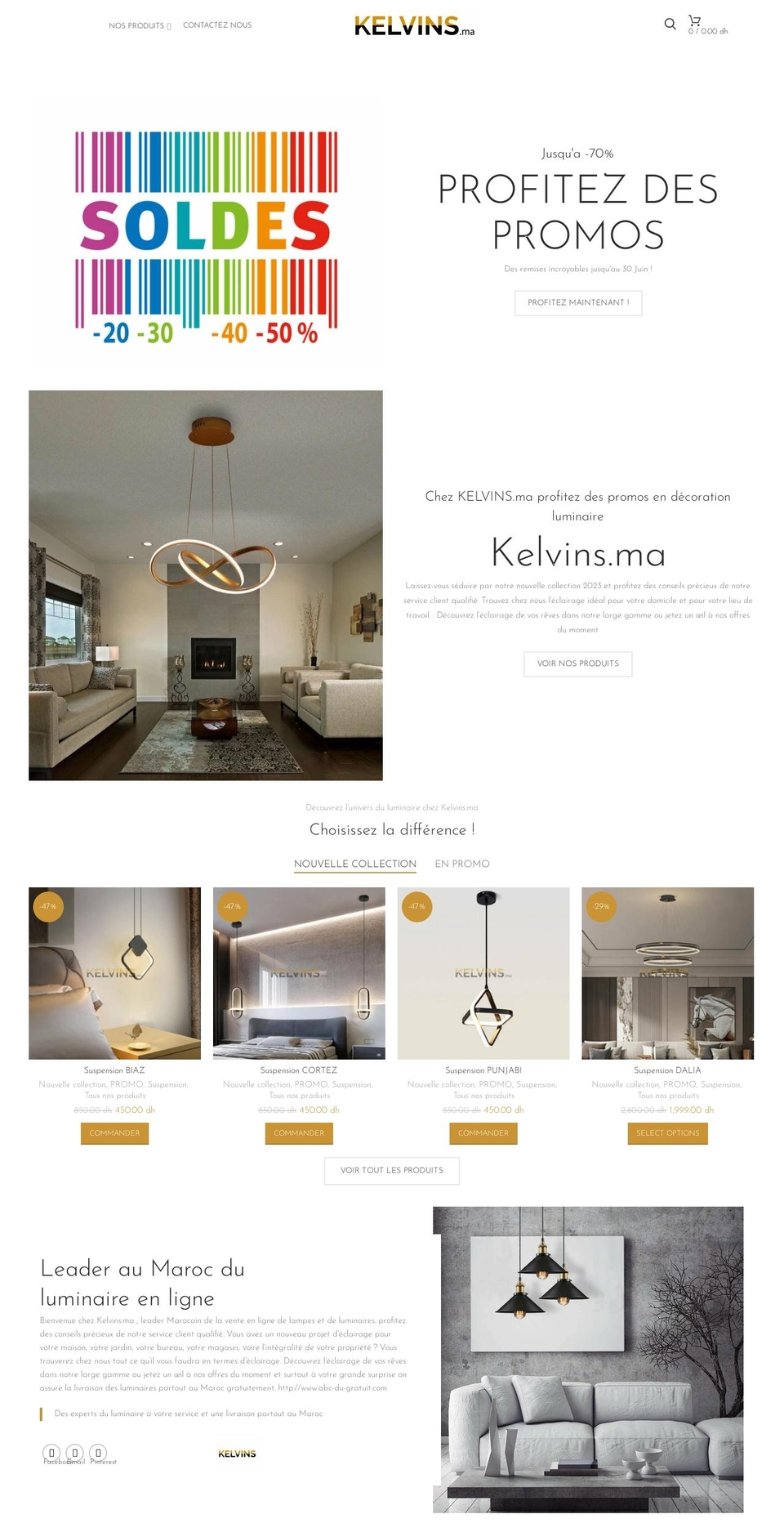 kelvins.ma shopify website screenshot