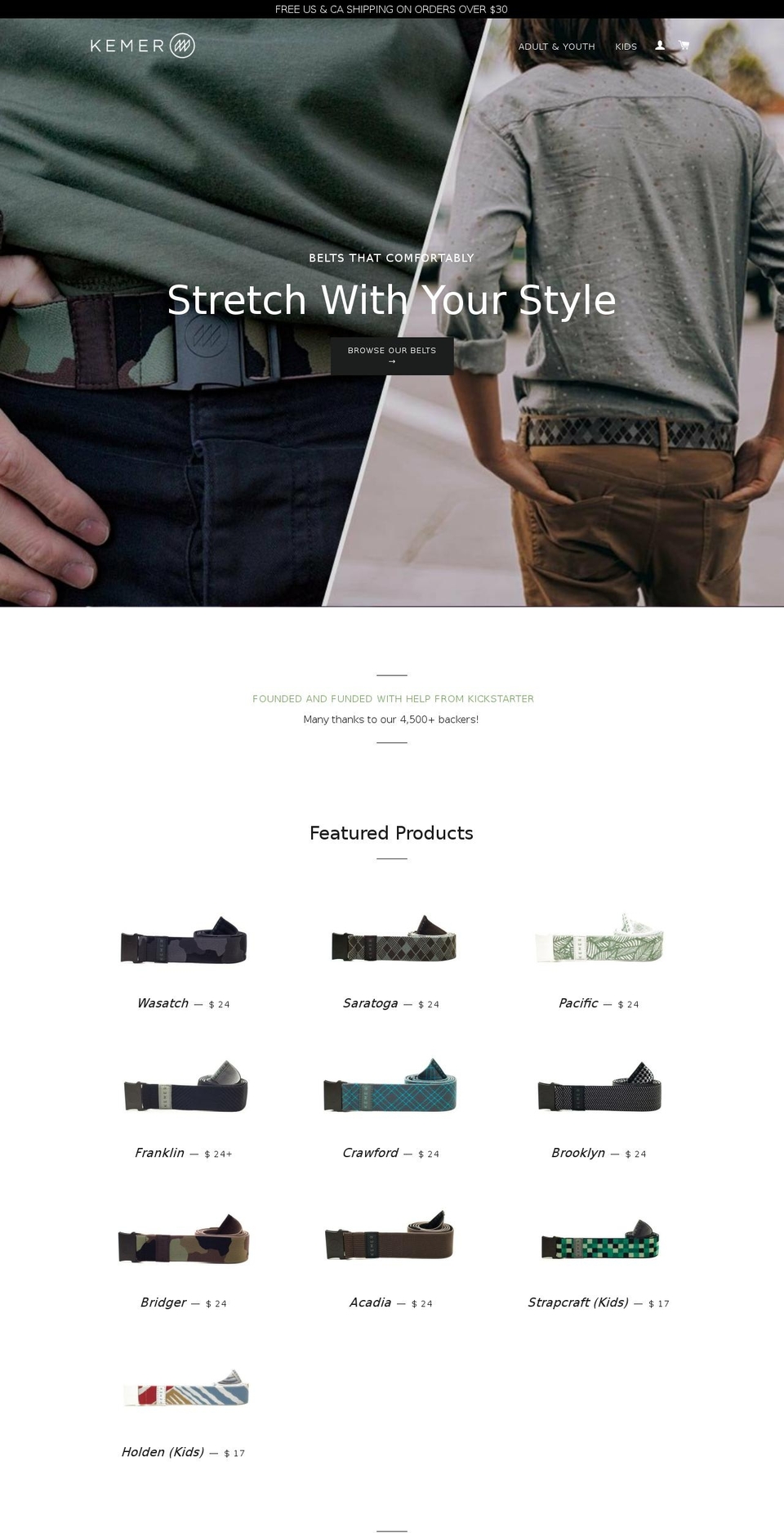 kemerapparel.com — Shopify storefront screenshot