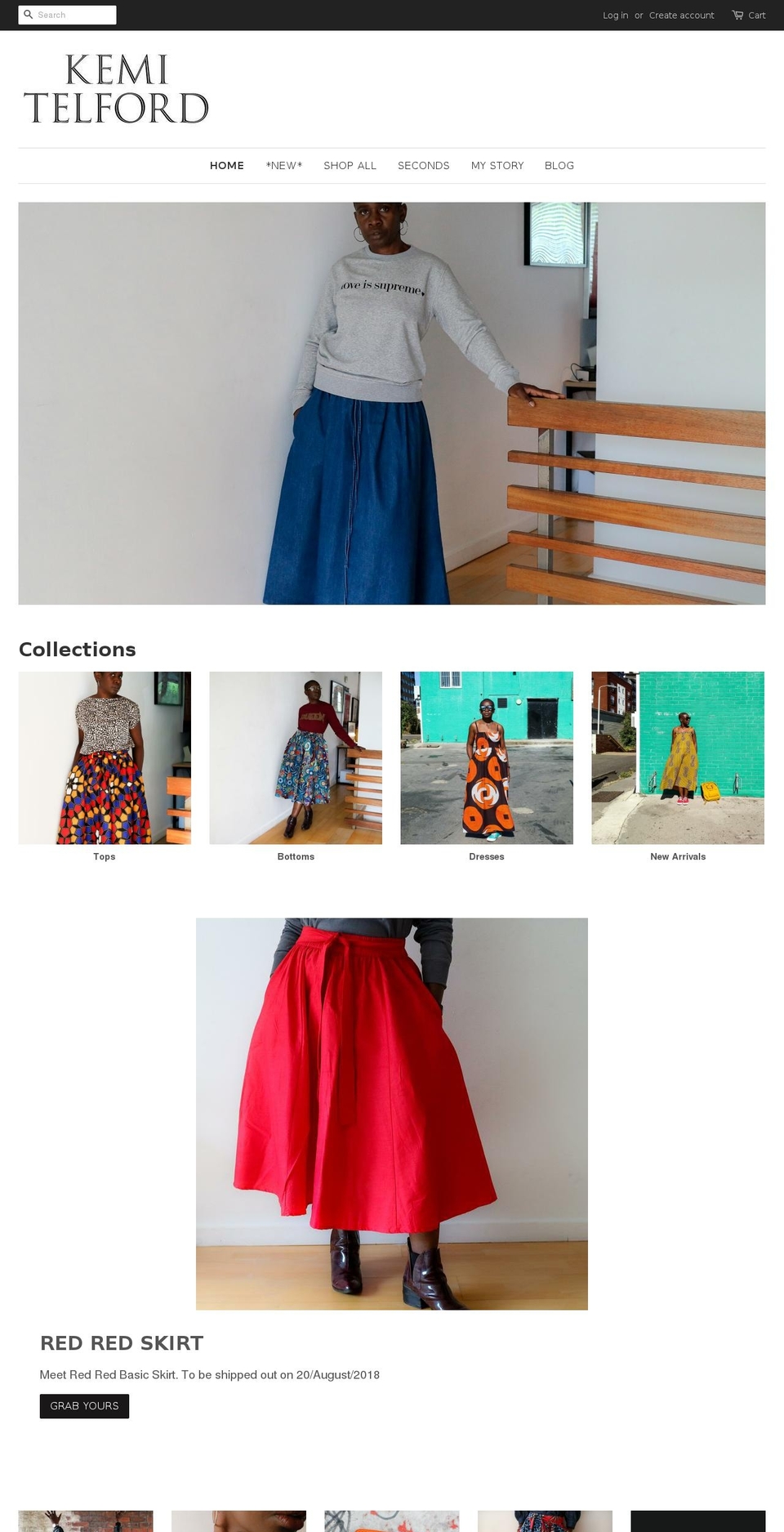 kemitelford.com shopify website screenshot