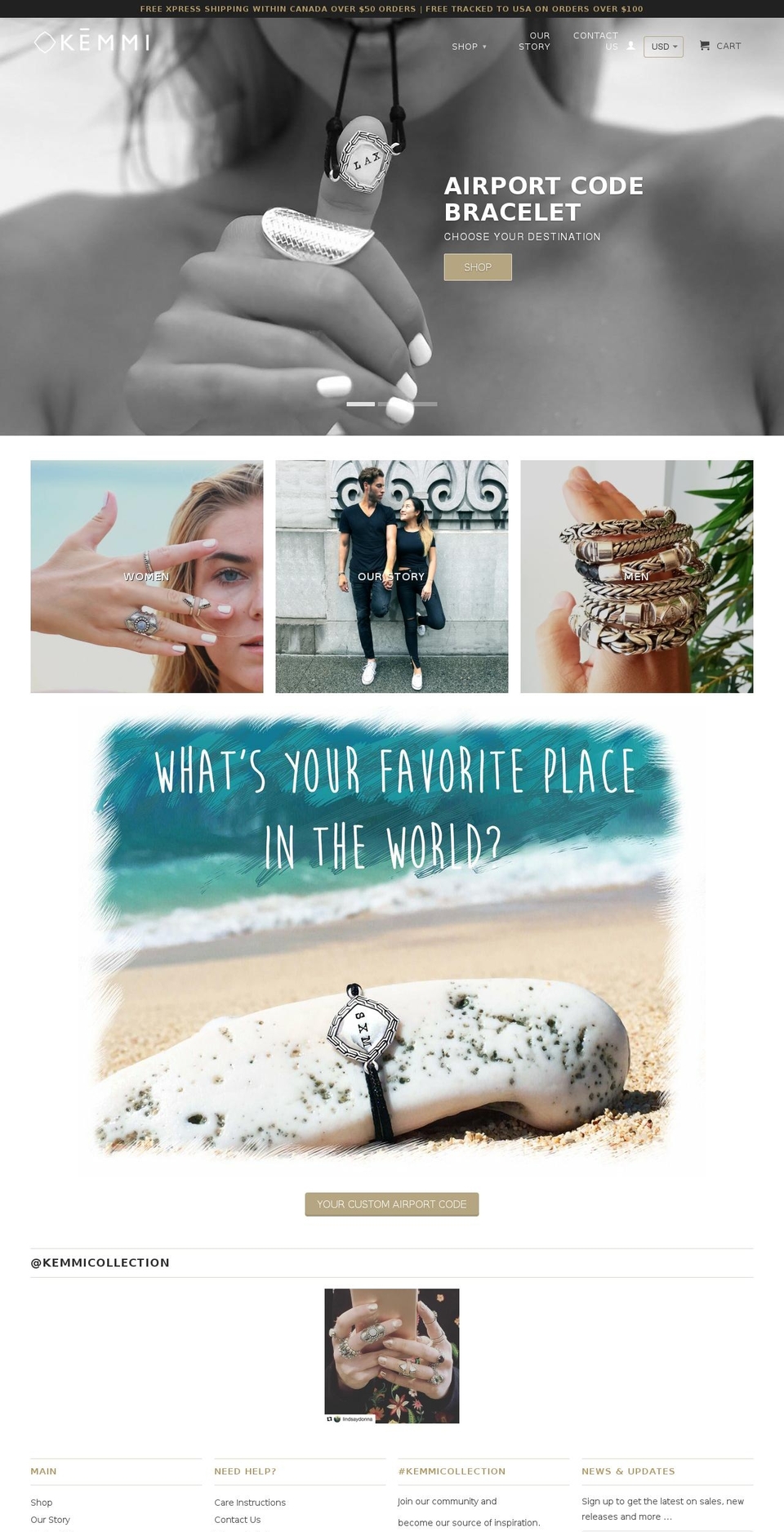 kemmicollection.com shopify website screenshot