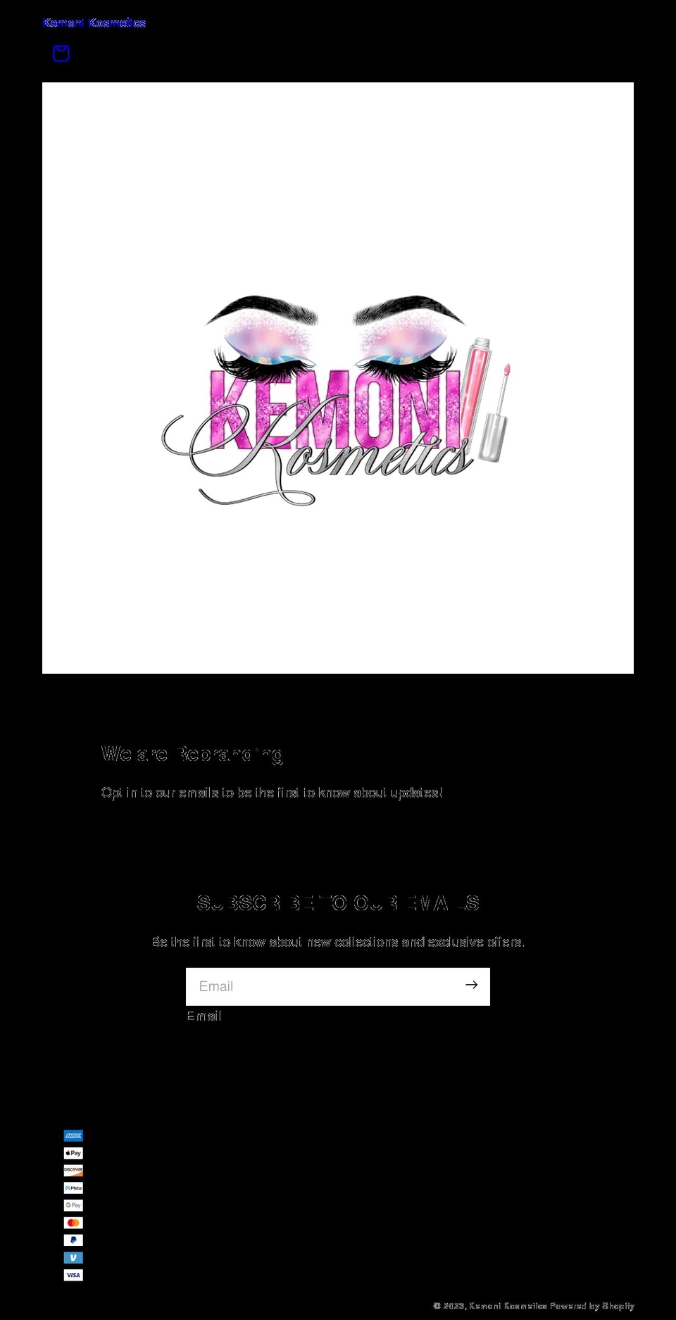 kemonikosmetics.com shopify website screenshot