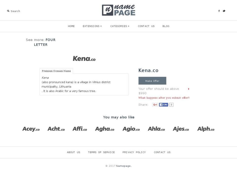 kena.co shopify website screenshot