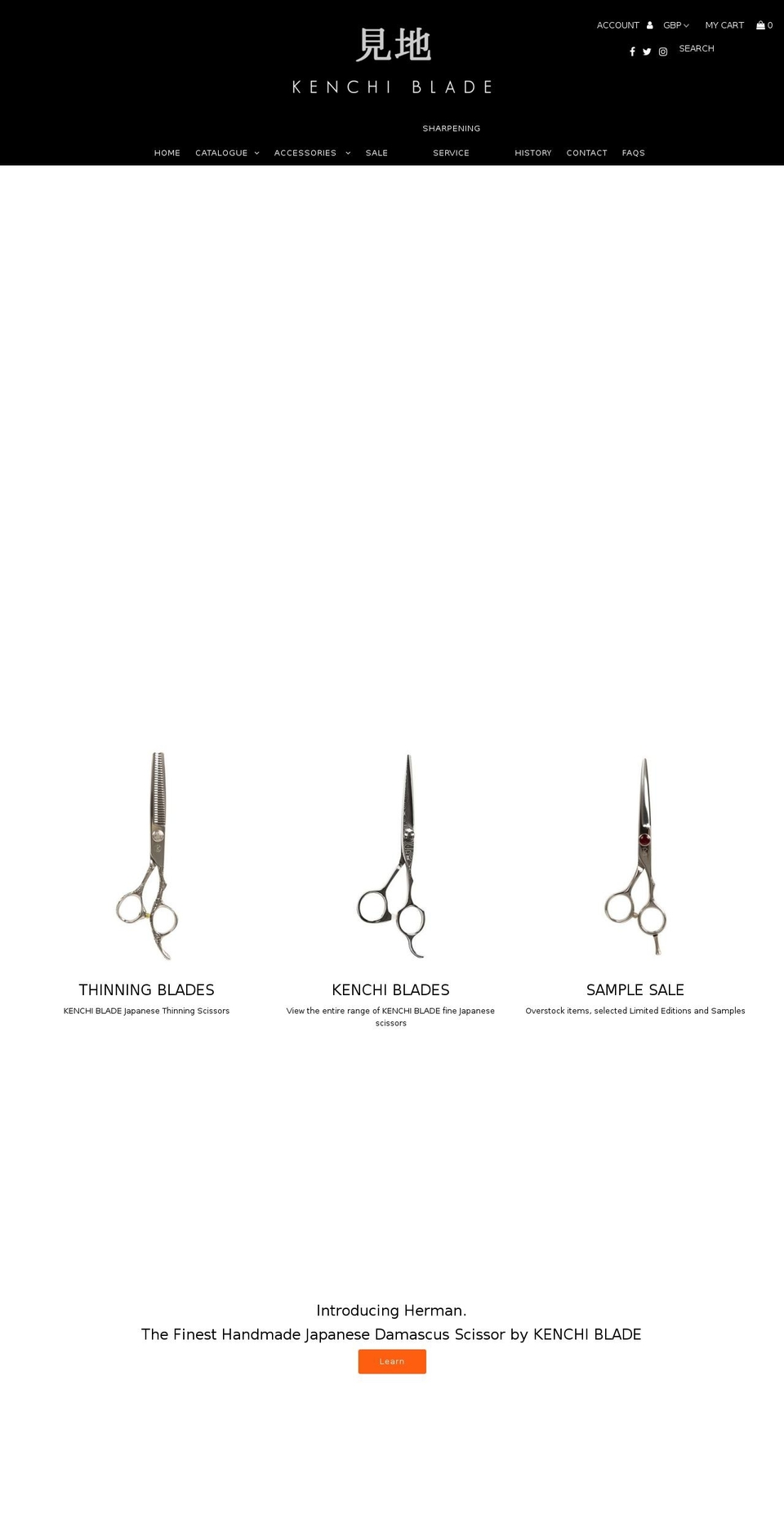 kenchiblade.com — Shopify storefront screenshot