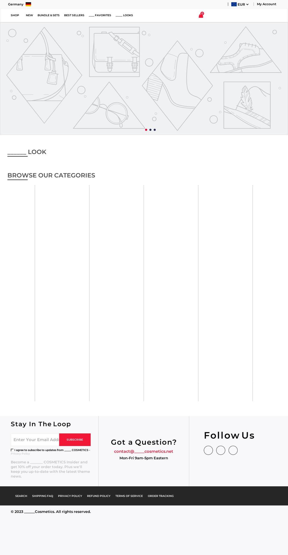 kendallcosmetics.net shopify website screenshot