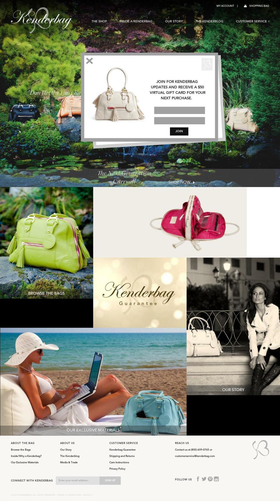 kenderbag.com — Shopify storefront screenshot