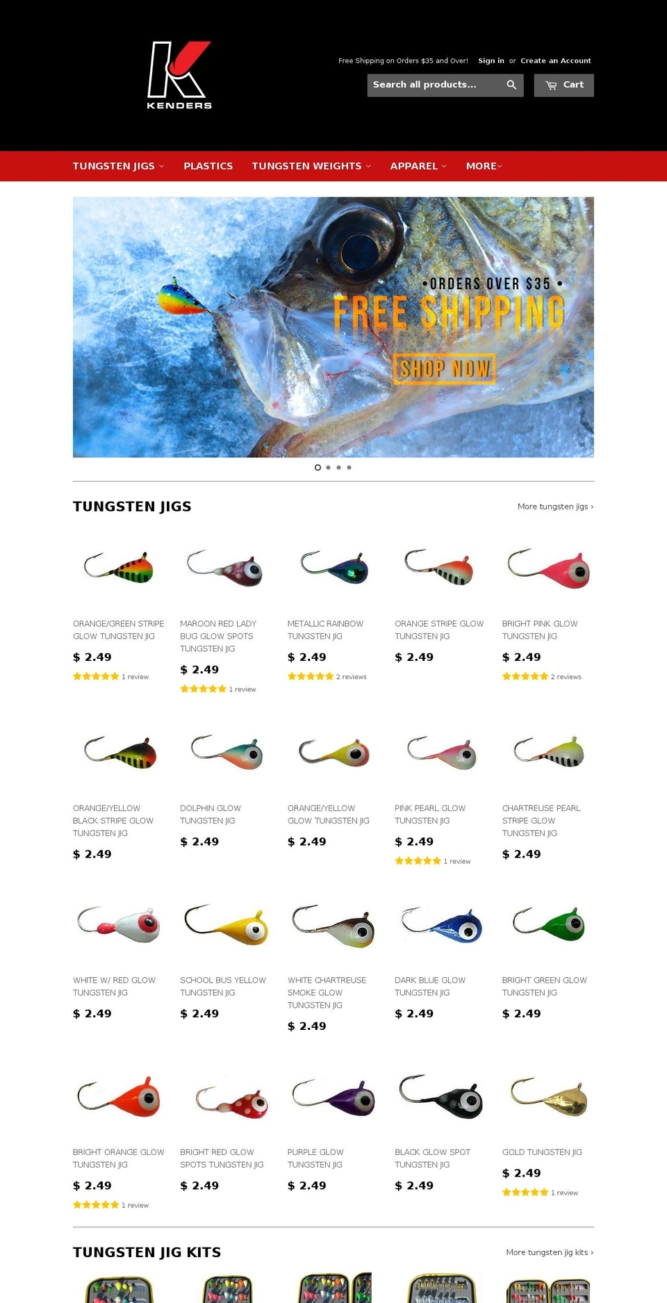 kendersoutdoors.com shopify website screenshot