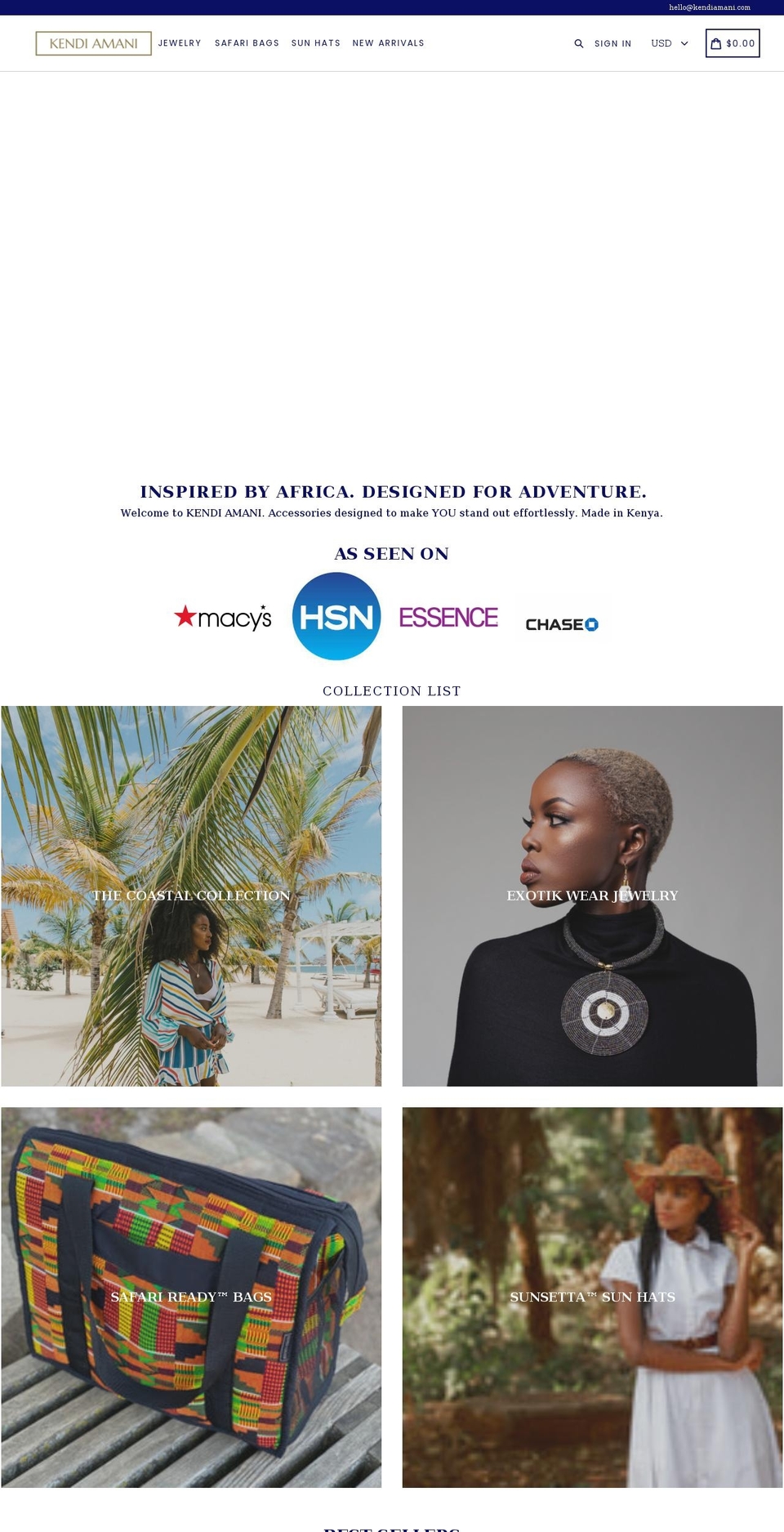 kendiamani.com shopify website screenshot