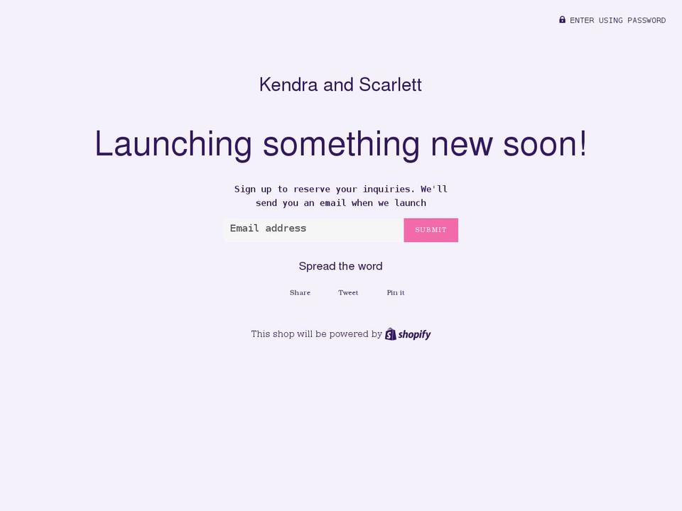kendraandscarlett.com — Shopify storefront screenshot