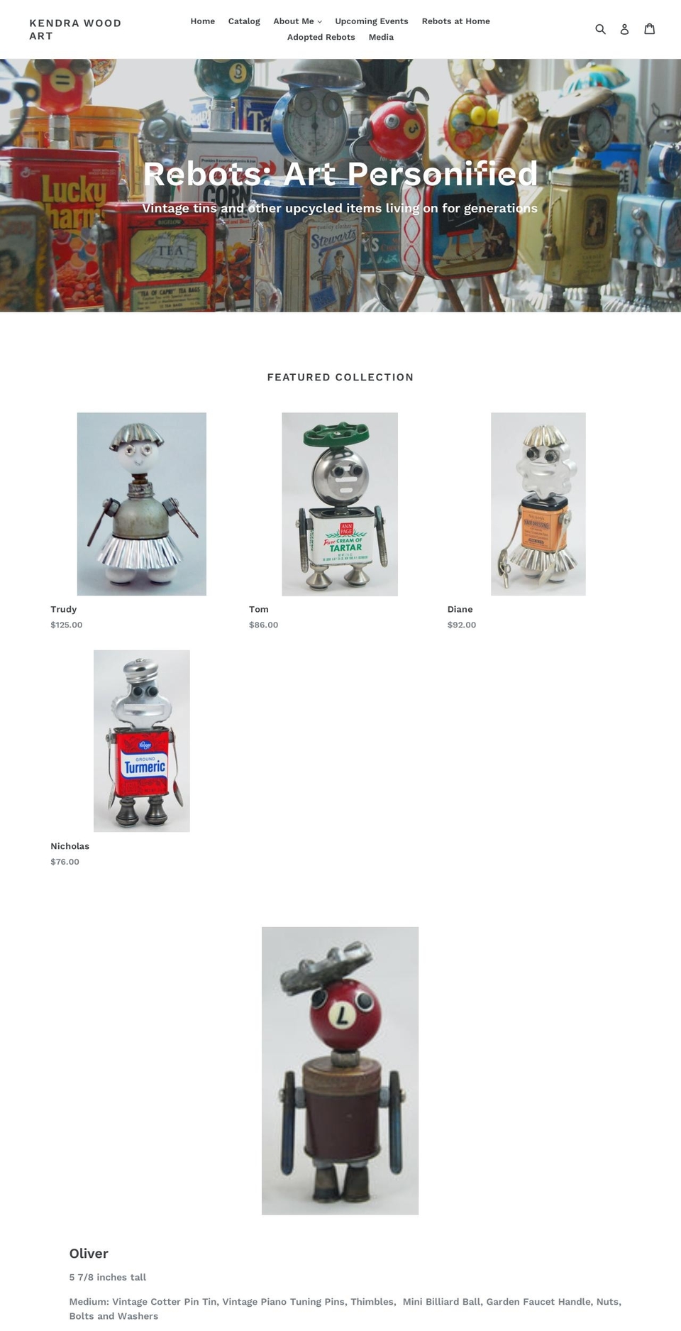 kendrawoodart.com — Shopify storefront screenshot