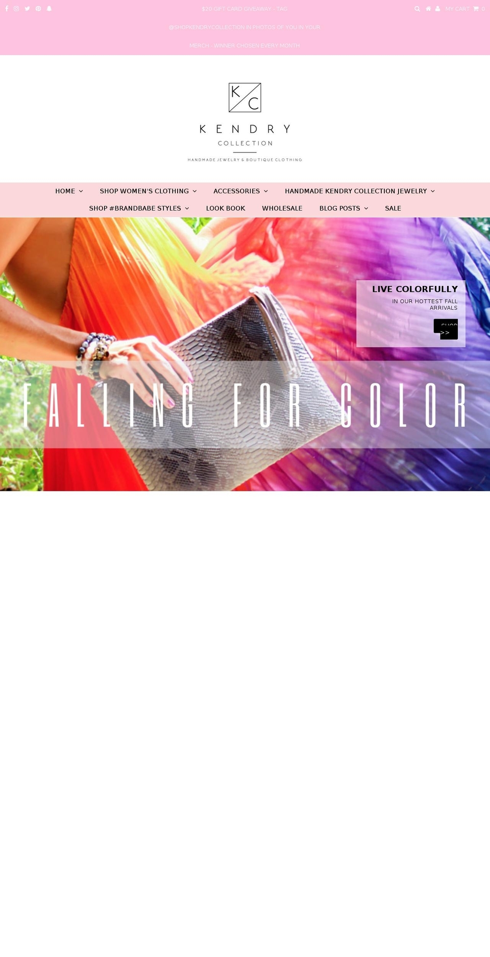 kendrycollection.com shopify website screenshot