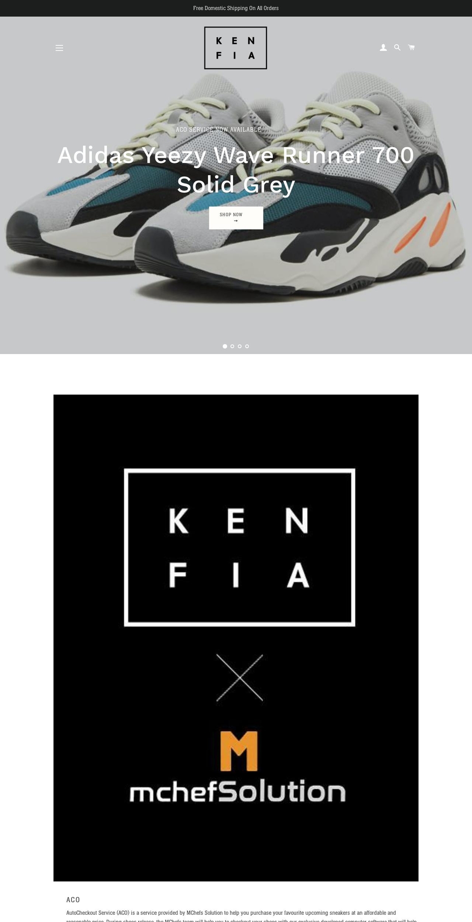 kenfia.com — Shopify storefront screenshot