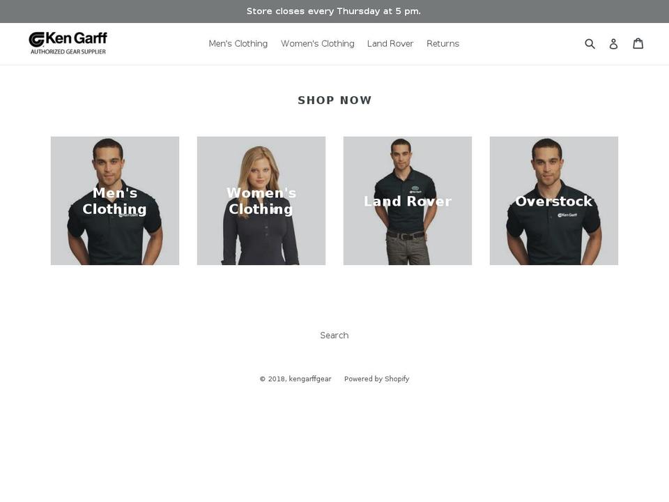kengarffgear.com shopify website screenshot