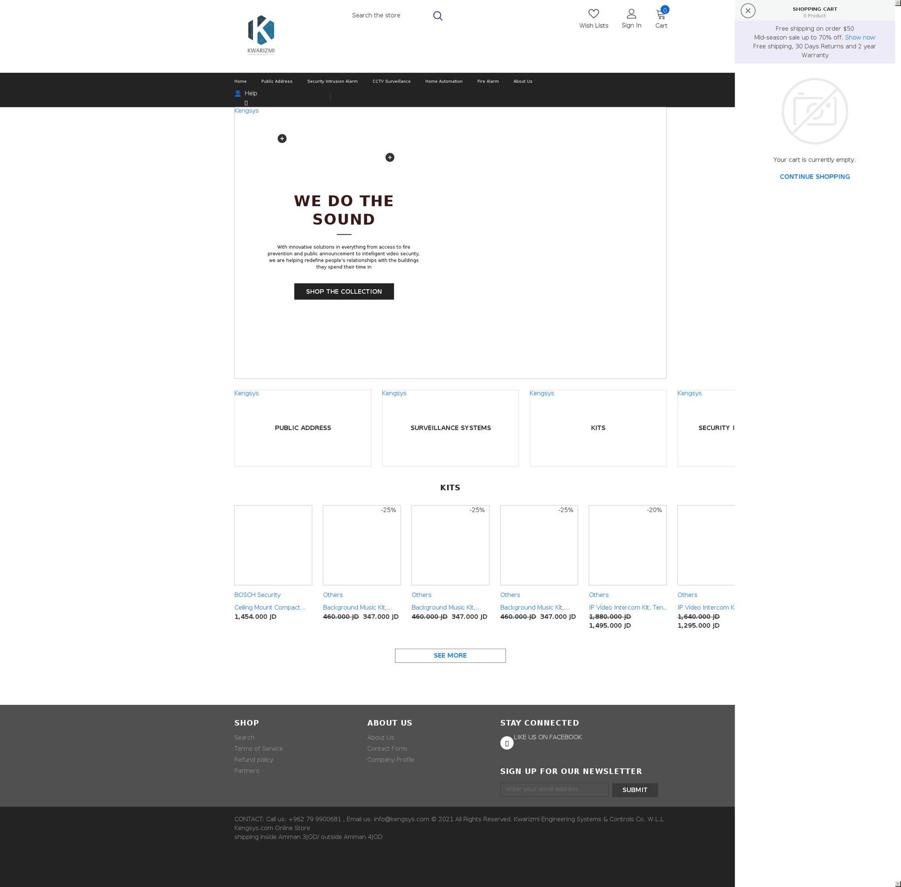 kengsys.com shopify website screenshot