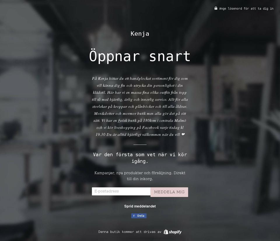 kenja.se shopify website screenshot