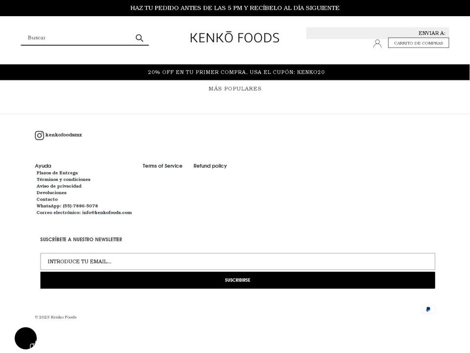 kenkofoods.com shopify website screenshot