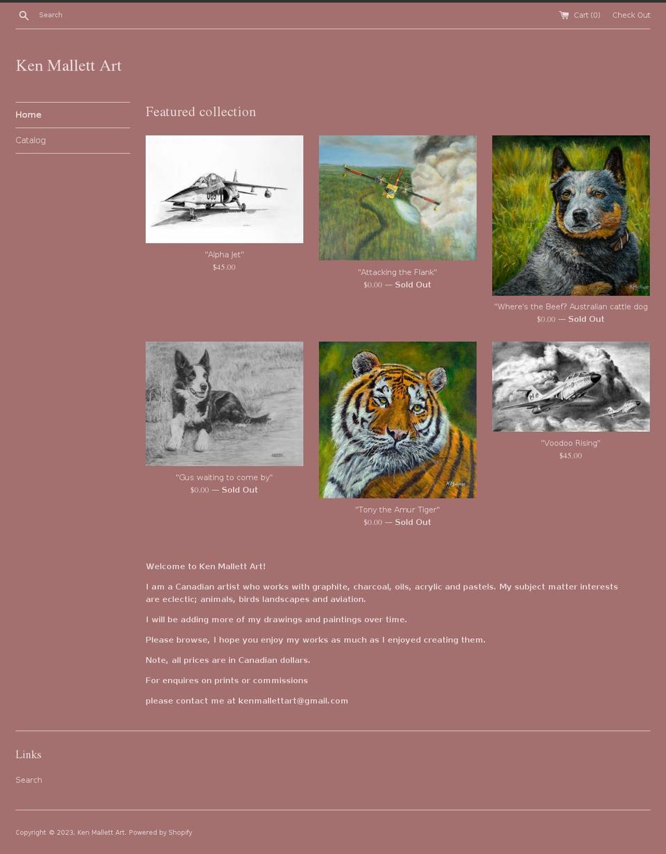 kenmallettart.com — Shopify storefront screenshot