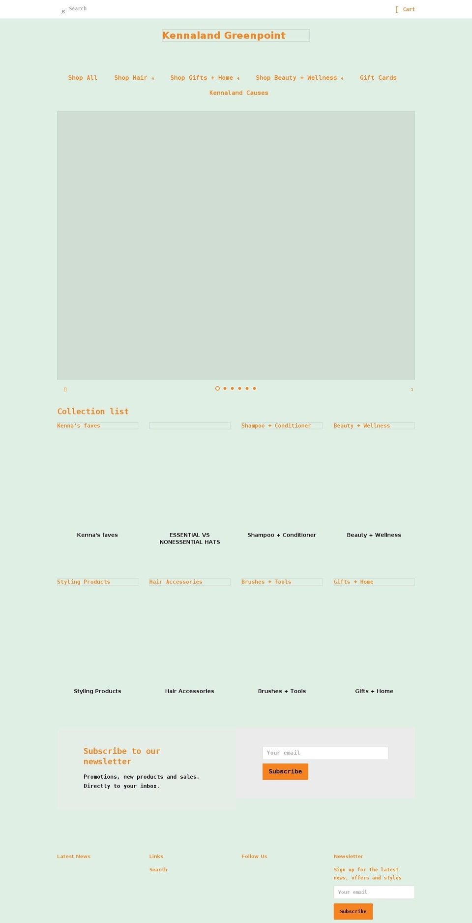 kennaland-greenpoint.myshopify.com shopify website screenshot