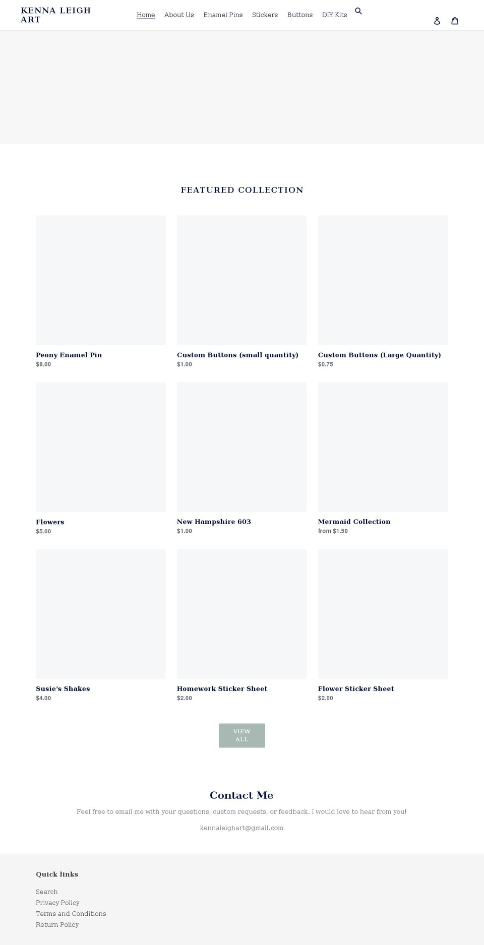 kennaleighart.com shopify website screenshot