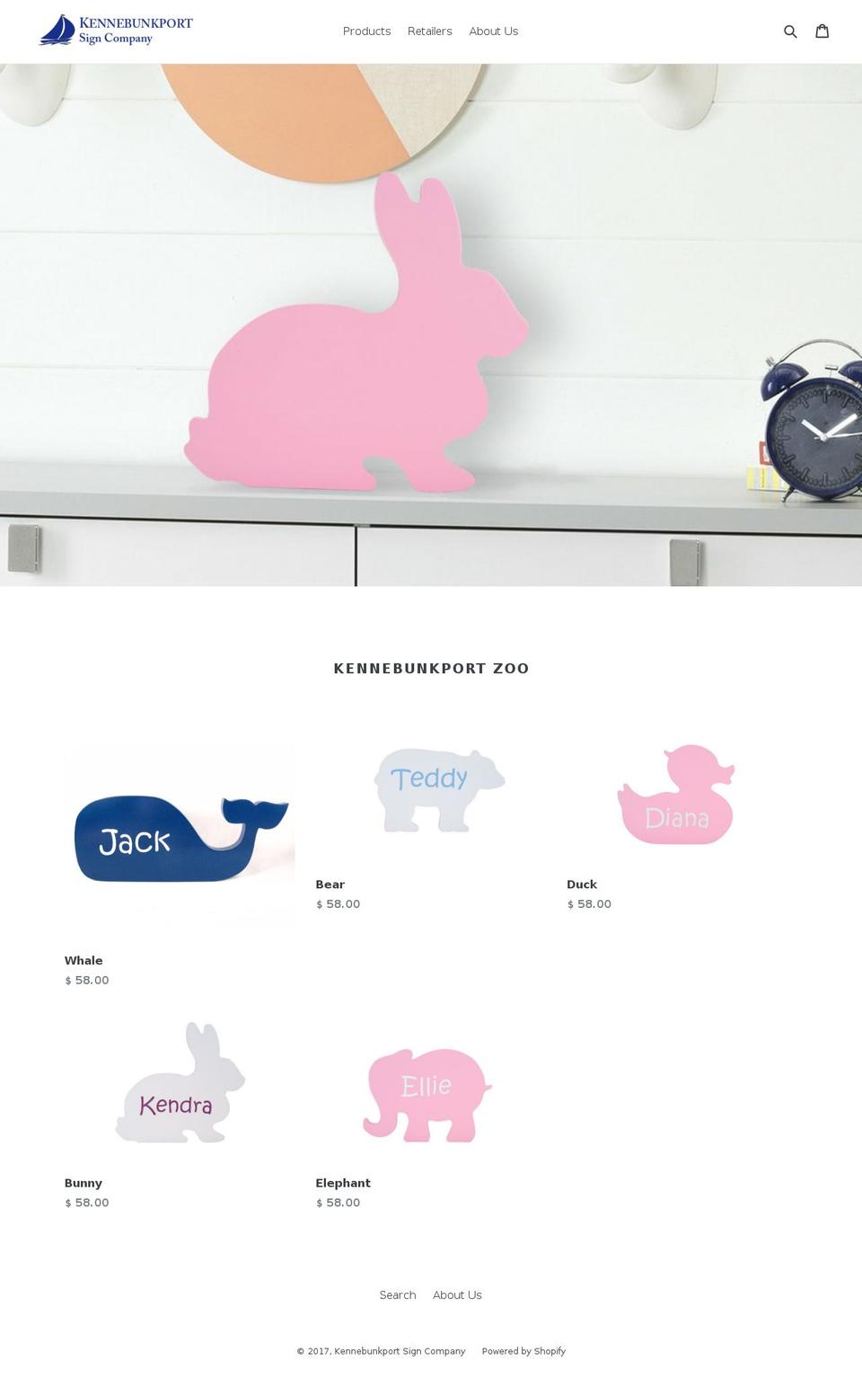 kennebunkportsign.com shopify website screenshot